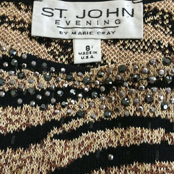 St John Evening Marie Gray Santana Knit Shirt Top - Picture 7 of 8